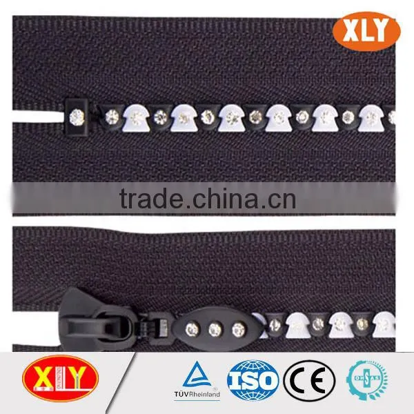 Xly High Quality Original Design #3 #5 Diamond Plastic Zipper photo-6