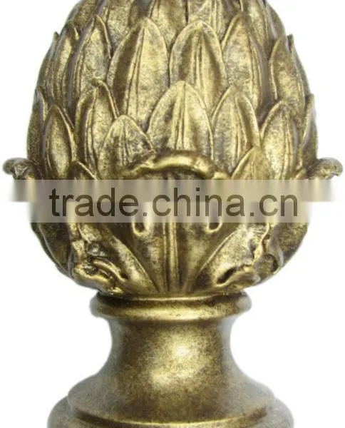 Antique Gold Leaf Large Artichoke Finial photo-5