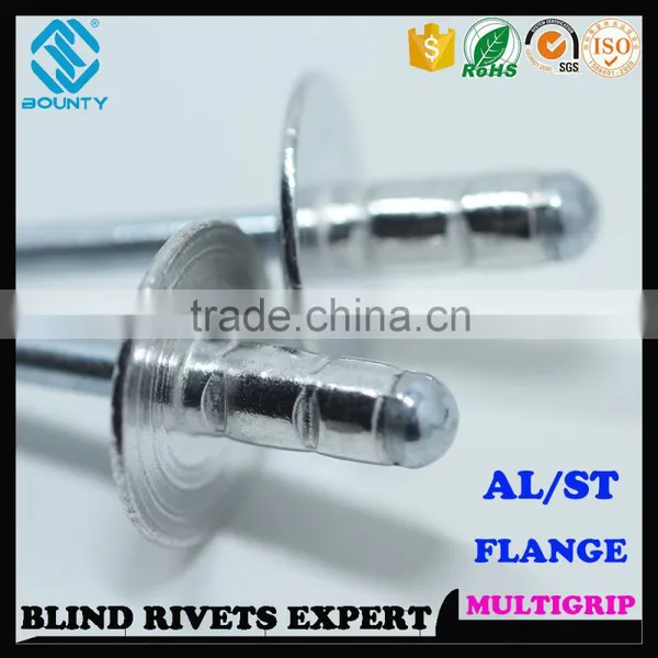 HIGH QUALITY FACTORY OPEN HEAD ALUMINUM STEEL LARGE FLANGE HEAD MULTI GRIP POP BLIND RIVETS photo-2