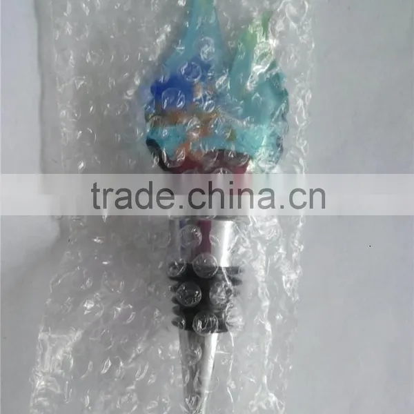 Popular Glass Leaf Shape Bottle Wine Stopper photo-4