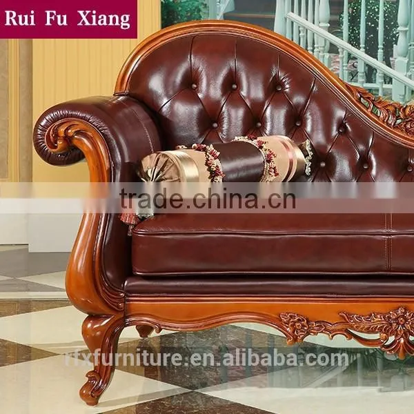Federal Classic Chaise Longue With Wood Frame and Genuine Leather Finish O-214 photo-3