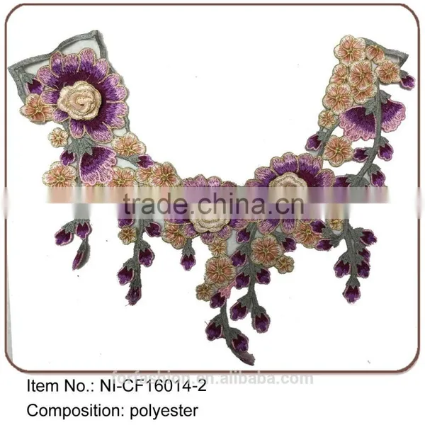 Neckline Slimmer Embroidery Design Collar Neck Lace Trim for India
