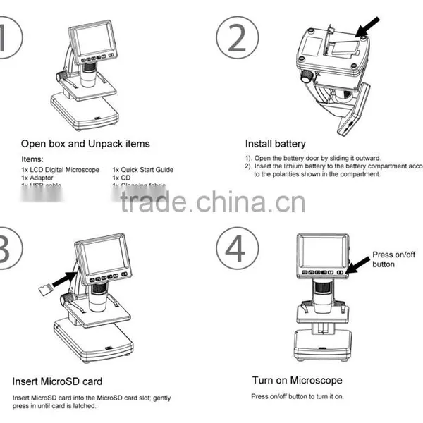 3.5 Inches LCD 5M Biological Student Microscope Digital USB 1000x With LCD Screen photo-5