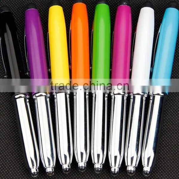 3 in 1 Promotional Pen Body Type Led Light Ball flashlight Stylus Pen photo-4