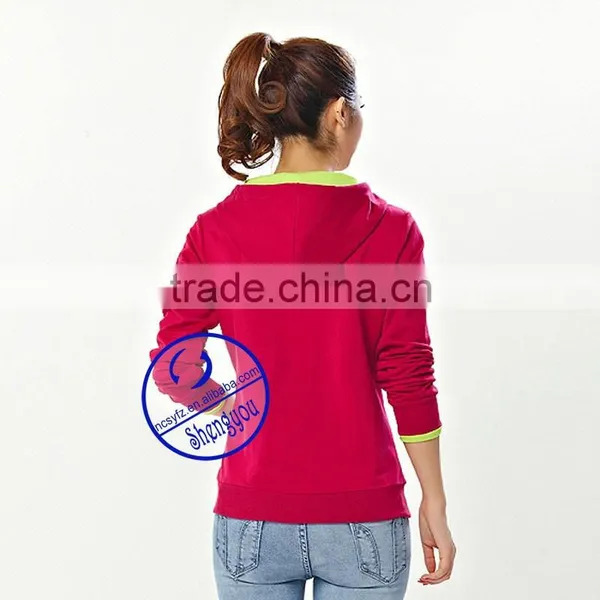 Custom Blank Plain Zip Gym Hoodie for Women photo-4