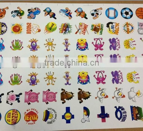 Customized Kids Cartoon Design Temporary Tattoo