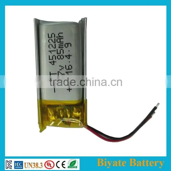 451225 3.7v Rechargaeble 85mah Li-polymer Small Lipo Battery photo-3