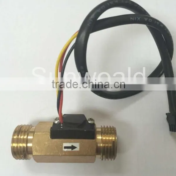 DN15 G1/2" Rate 1~30L/min Hall Liquid Water Brass Flow Sensor Meter for Water Heater photo-4