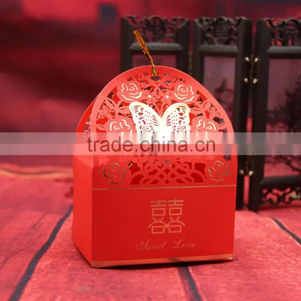 2016 New Arrival Laster Cut Favor Box/Butterfly Wedding Candy Box/ Custom Made Gift Box photo-3