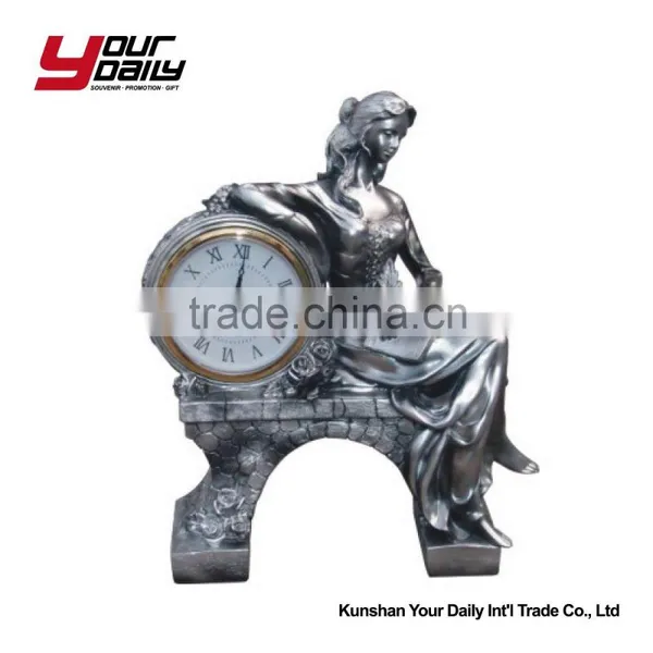 Lady Clock Craft Polyresin Figurine for Gifts photo-2