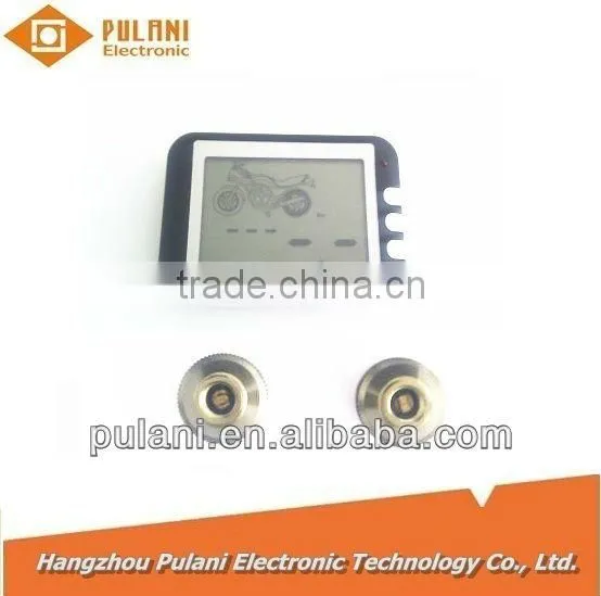 With operating frequency of 433 92MHz motorcycle accessory tpms with 2 external and replaceable sensors