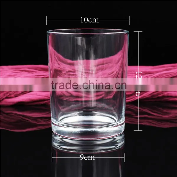 Stock 10*12.5cm Clear Round Glass Candle Jar