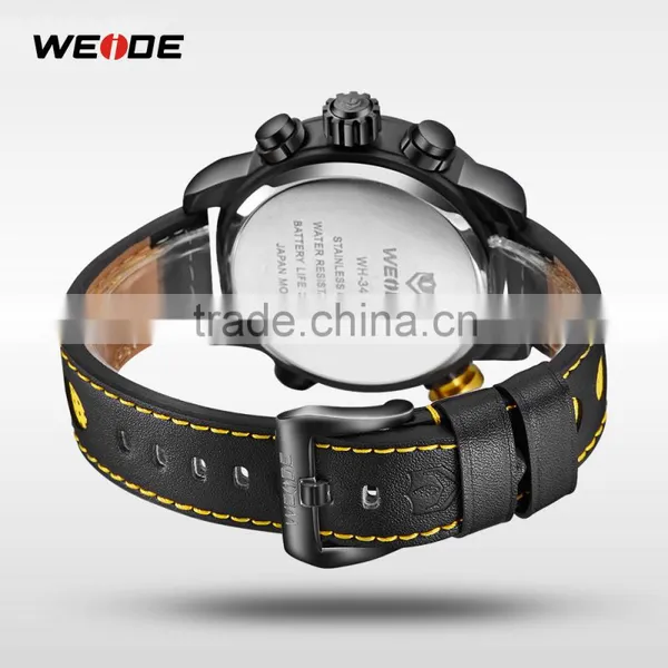 WEIDE WH3401 Hot Sell Men Watches China Genuine Leather Watch photo-6
