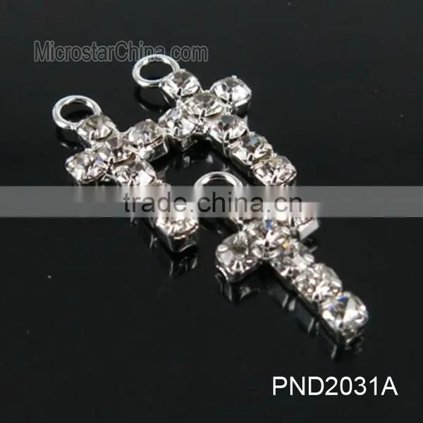 2015 Hot White Color Diamond Design Custom Big Cross Rhinestone Pendant photo-5