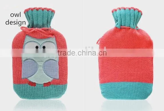 Eco-friendly PVC Hot-water Bottle Knitted Cover 2L High Quality Wave Pattern photo-3