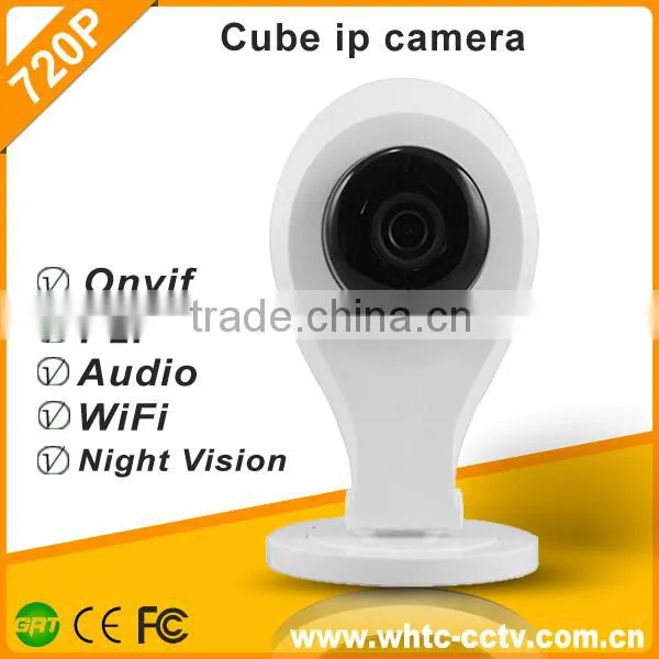 Two Way Audio home ip camera ONVIF p2p 720p Cube camera with IR CUT