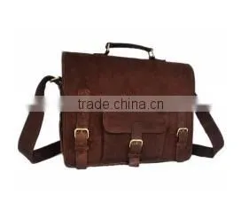 BROWN SUEDE LAPTOP BAG