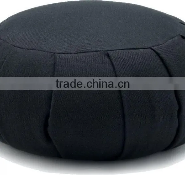Tall Meditation Zafu Cushion in Natural Cotton Fabric photo-5