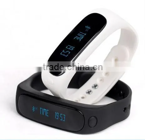 2016 New Fashion Design Assorted Colors E02 Bluetooth 4.3 Smart Sports Bracelet Alarm Silicone IP57 Waterproof Bracelet Watch photo-2