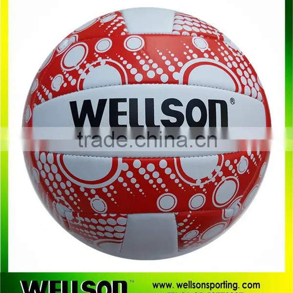 Red Logo Printed White Volleyball Official Size
