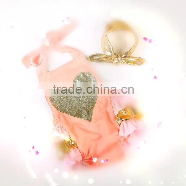 2016 Top Quality Baby Onsie Baby Romper Sparkle Heart Bubble Rompers for Girls Made in China photo-3