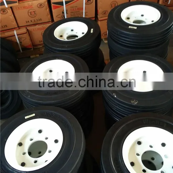 Discount Black Solid Tire Press White Split Rim 4.00-8 Wheel for Trailer photo-6