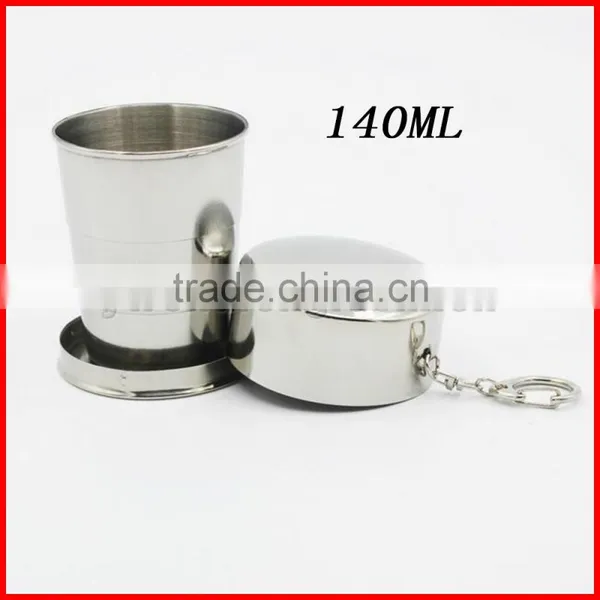 Wholesale Stainless Steel Folding Cup Folding Telescopic Cup Outdoor Folding Cup 304 Folding Cup Camping Climbing on Foot photo-2