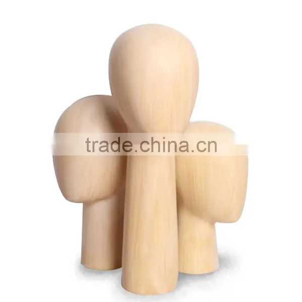 Imitative Wood Mannequin Head for Hats and Scarves Display