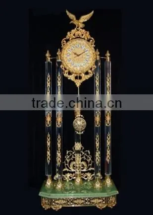 24K Gold Plated Brass Clock, Home Decorative Clock, Romantic Wedding Gold Gild Clock photo-6