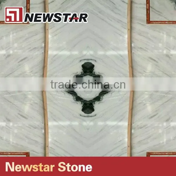 White Marble Slabs Veins Stone Panel Bookmatched Marble Slab photo-3
