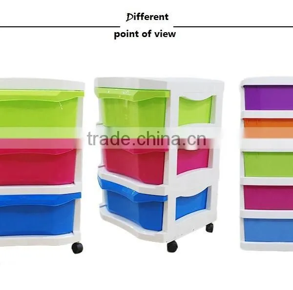 3 DRAWER WIDE CART AQUA BLUE TINT STORAGE ORGANIZER NEW photo-4