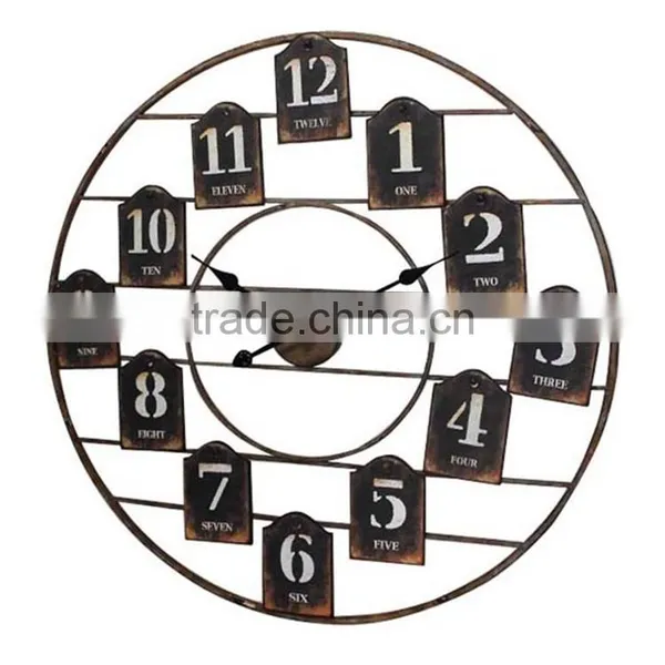 Antique Large Metal Art Wall Clock Wholesale photo-3