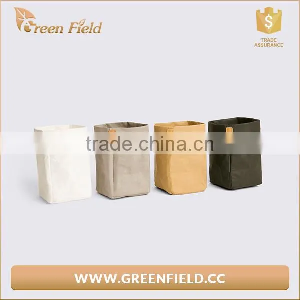 Wholesale Round Washable Kraft Paper Storage Bag Home Decoration Bag photo-3