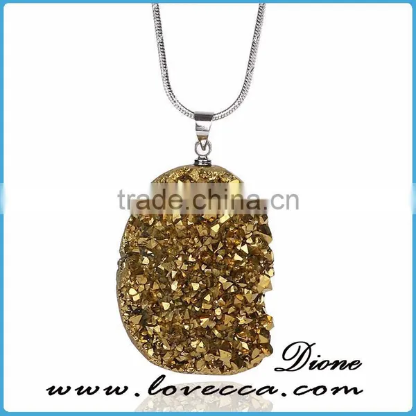 Precious Genuine Natural Agate Drusy Pendant Charm Druzy Stones Wholesale photo-4
