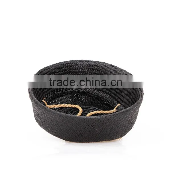 Black Seagrass Basket/ Storage Basket/ Laundry Seagrass Basket photo-6