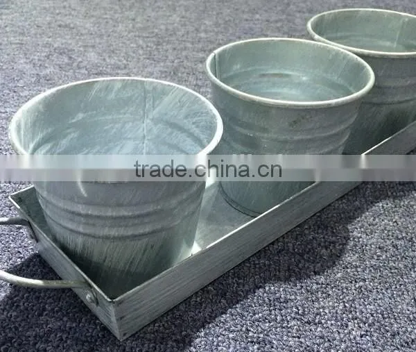 Flower Pot Set (White Wash), MSO-145 photo-3