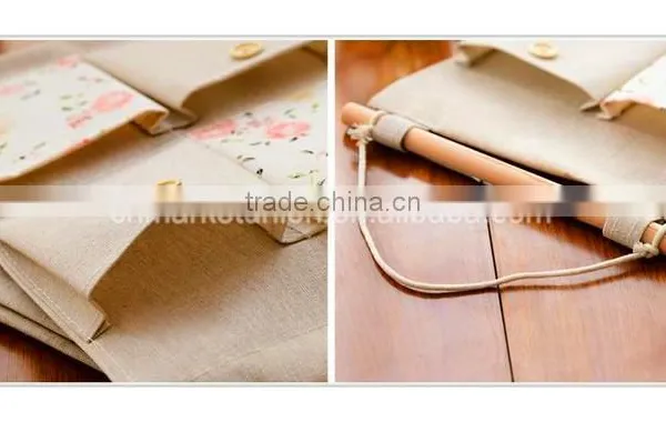 4 Pcs Cotton Pockets Wall and Door Print Flower Picture and Nature Wooden Stick Multifunctional Storage Hanging Bag photo-3