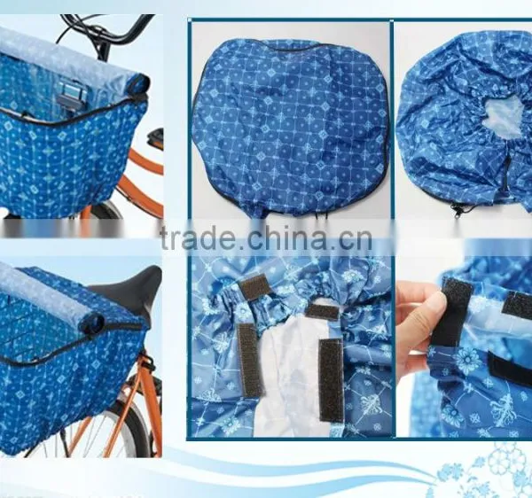 Plaid Folding Bicycle Basket Cover Bike Rain Cover photo-3