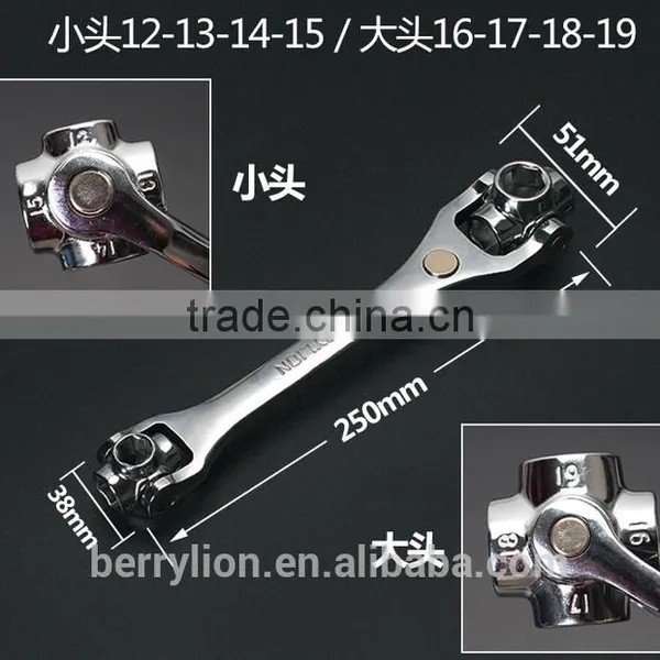 Berrylion 8 in 1 Socket Wrench 12-19mm Socket Wrench CR-V Socket Wrench photo-4
