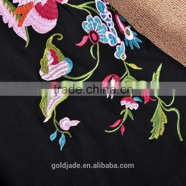2016 Fashon Lady Embroidery Pattern t Shirts Casual Women t Shirts Cotton photo-4