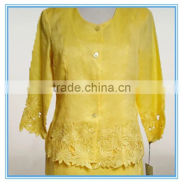 Ladies 2 Pcs Blouse and Skirt Embroidery Suit photo-2