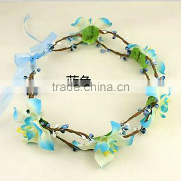 Big Flower Wedding Hair Wreath Bridal Headband,Hair Accessory photo-6