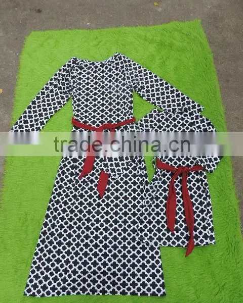 Mom and me Dress Clothes Party Clothes Sets Long Sleeves Dress me and Mom Machting Dress photo-2