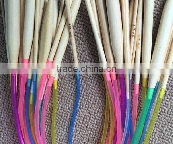 18Pcs/set 40cm Cheap Colorful Plastic Circular Nature Bamboo Circular Knitting Needle Set photo-2