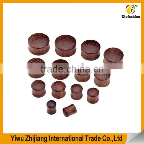 Natural Organic Sono Wood Doule Flared Saddle Plug Gauge Ear Stretchers photo-4