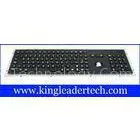 Waterproof Black Metal Industrial Keyboard With Trackball, Function Keys and Number Keypad