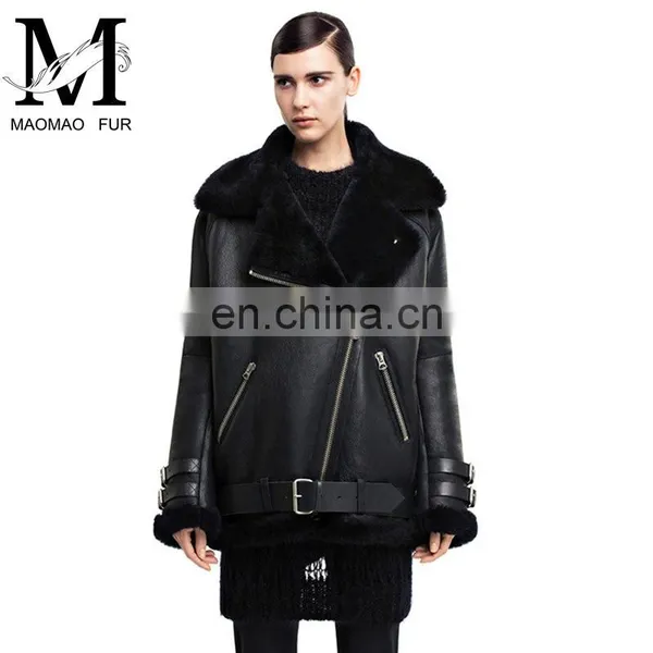 2016 Newest European Genuine Sheepskin Ladies Winter Coat Short Women Real Leather Coat photo-6