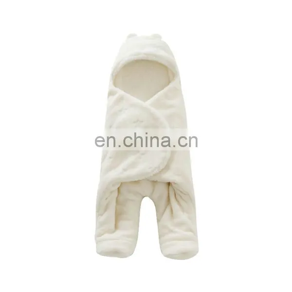 Winter Baby Coral Fleece Warm Blanket Newborns Swaddle Wrap photo-3