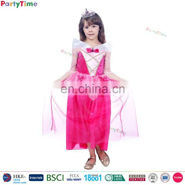 Children Holiday Dresses Pink Rapunzel and Sleeping Beauty Kids Designs With Tiara Princess Dress