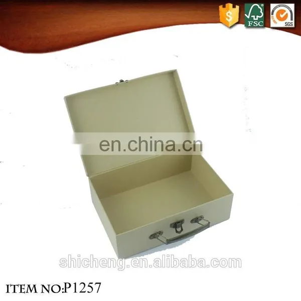 Hand Made Crafts Withe Paper Kids Travel Suitcase Box photo-4